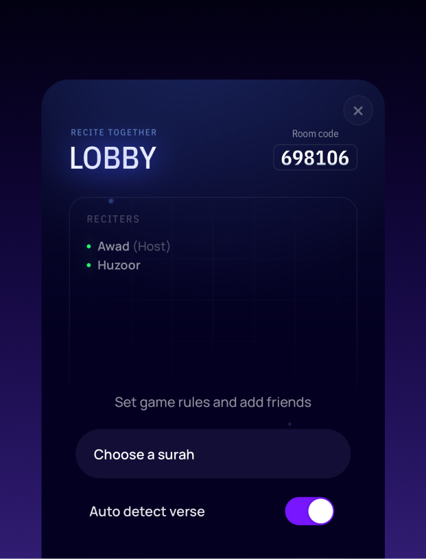 Recitation lobby for practice